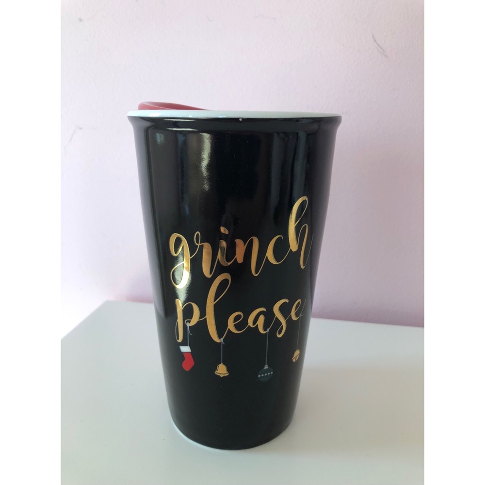 “Grinch please” travel mug